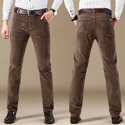 Timeless Corduroy Trousers for Men - Julian-Khaki-28-Nora Luxe