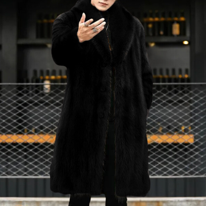 Timeless Men's Coat with Fur Look - Jules-Black-S-Nora Luxe