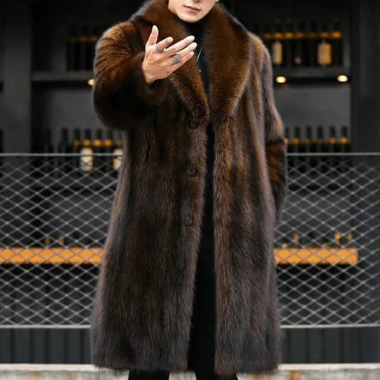 Classic Mens Parka with Faux Fur Trim - Pexav