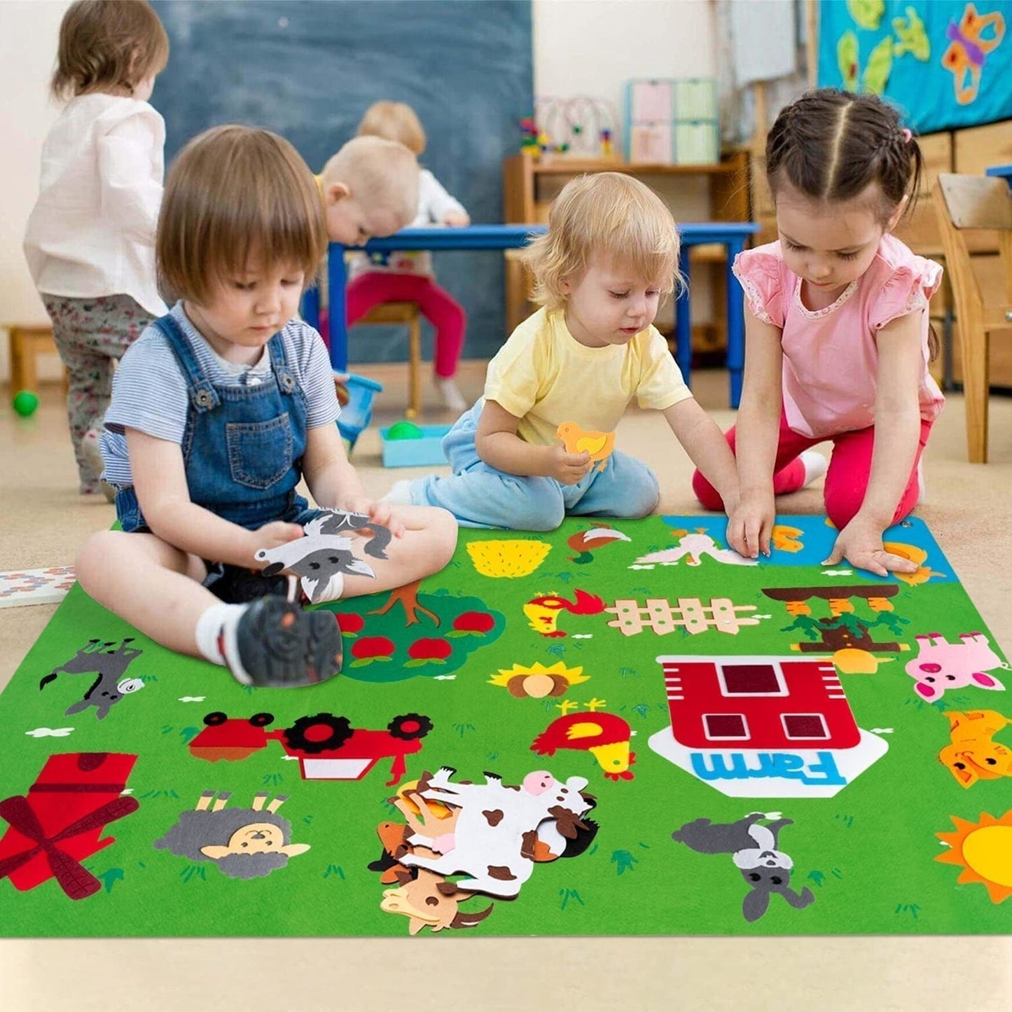Toddler Felt Playboard - FeltAdventure-Farm-Nora Luxe