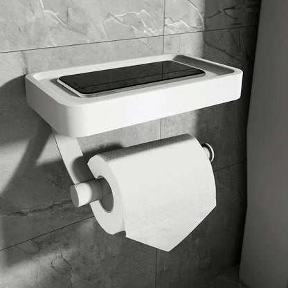 Toilet roll holder with shelf - Stalux-White-Nora Luxe