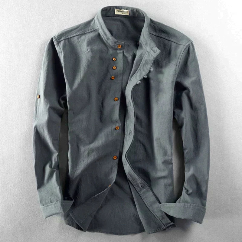 Traditional Japanese Men’s Blouse - Yuki-Gray-M-Nora Luxe