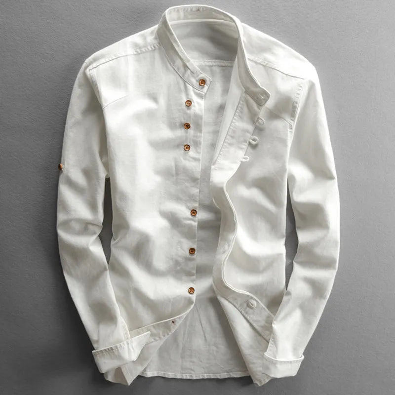 Classic Asian Style Men's Shirt Yuki - Pexav