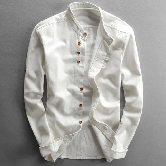 Classic Asian Style Men's Shirt Yuki - Pexav