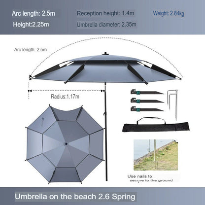 Waterproof Portable Double Canopy Sun Umbrella