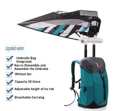 Waterproof Travel Backpack with Built-in Sun Shade