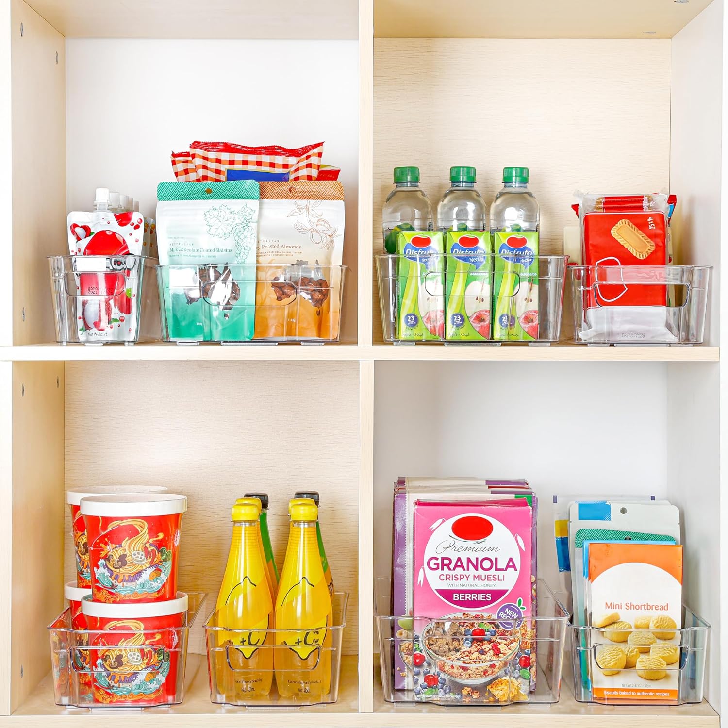 Transparent Storage Boxes for the Fridge (4 Pieces) - CoolOrganize-12.52 inches L x 16.30 inches W x 3.50 inches H-Nora Luxe