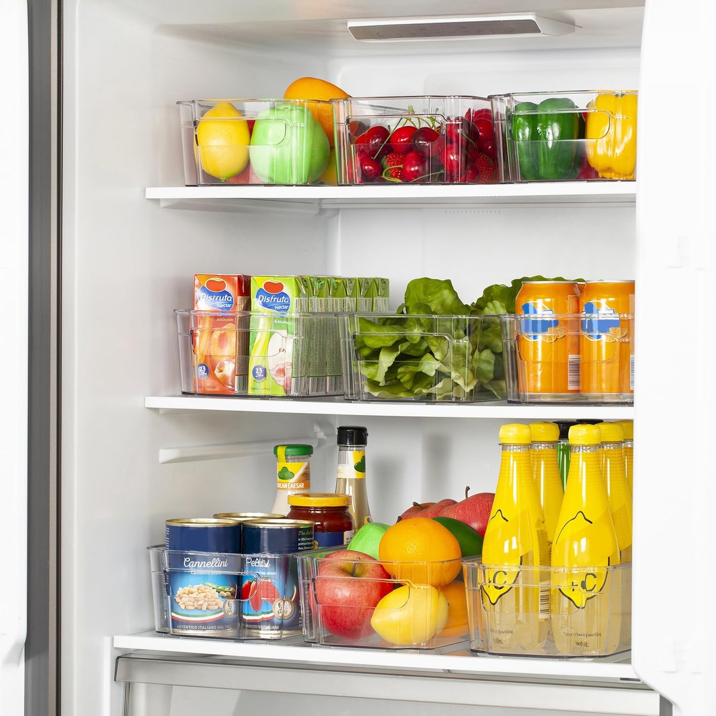 Transparent Storage Boxes for the Fridge (4 Pieces) - CoolOrganize-12.52 inches L x 16.30 inches W x 3.50 inches H-Nora Luxe