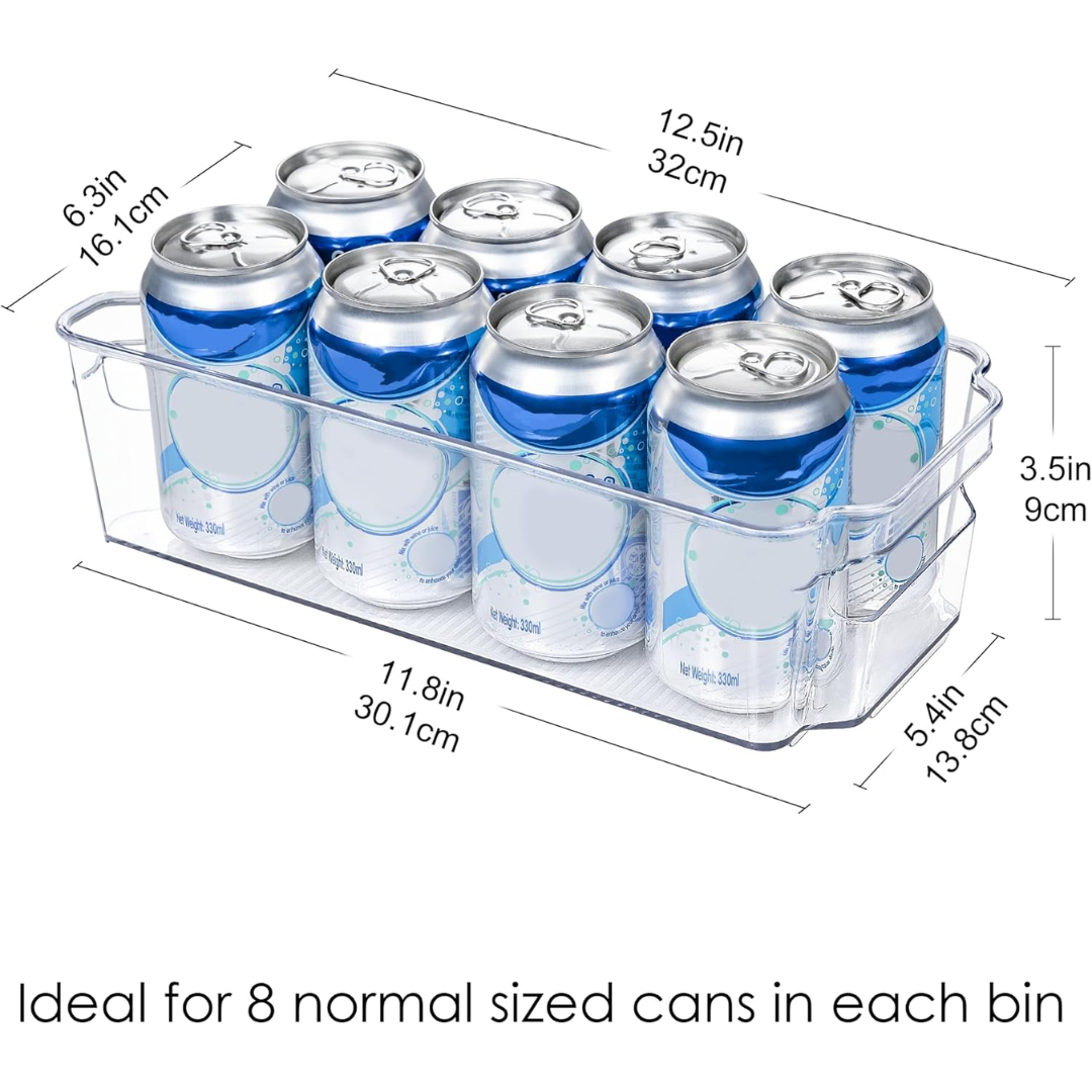 Transparent Storage Boxes for the Fridge (4 Pieces) - CoolOrganize-12.52 inches L x 16.30 inches W x 3.50 inches H-Nora Luxe