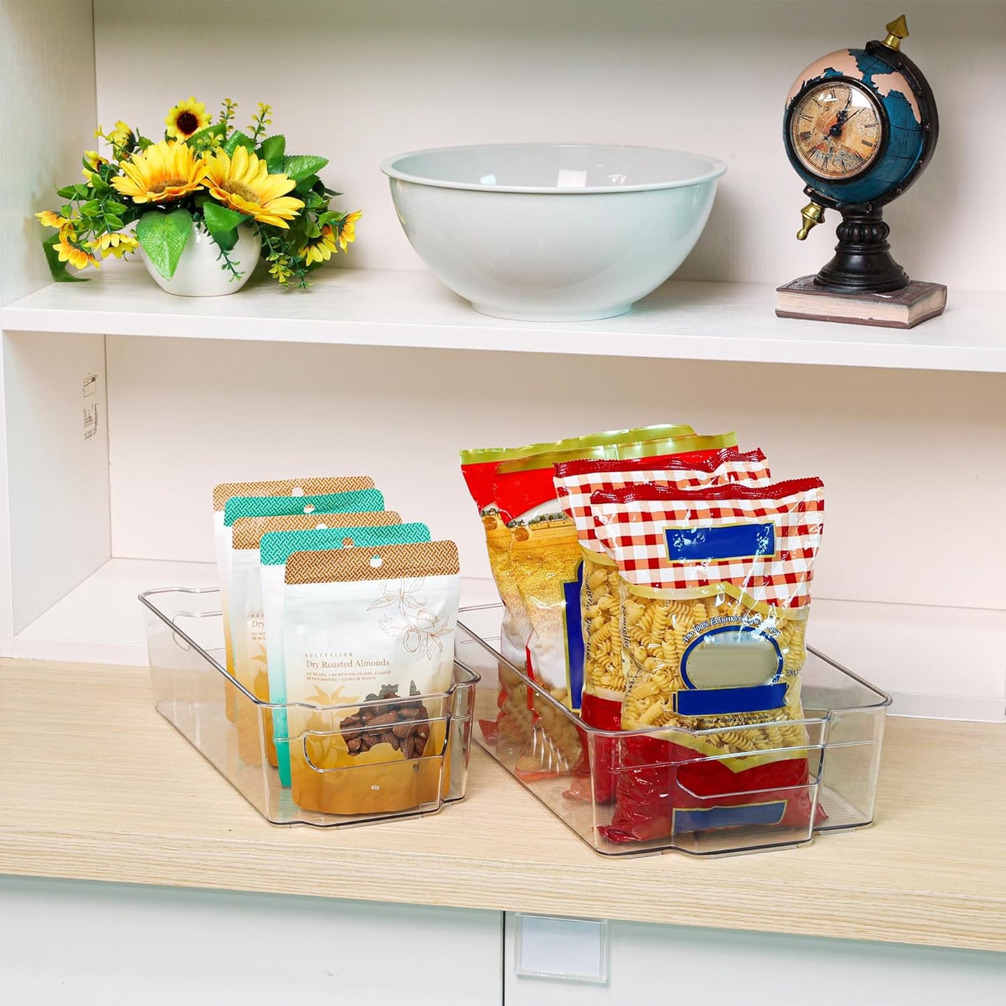 Transparent Storage Boxes for the Fridge (4 Pieces) - CoolOrganize-12.52 inches L x 16.30 inches W x 3.50 inches H-Nora Luxe