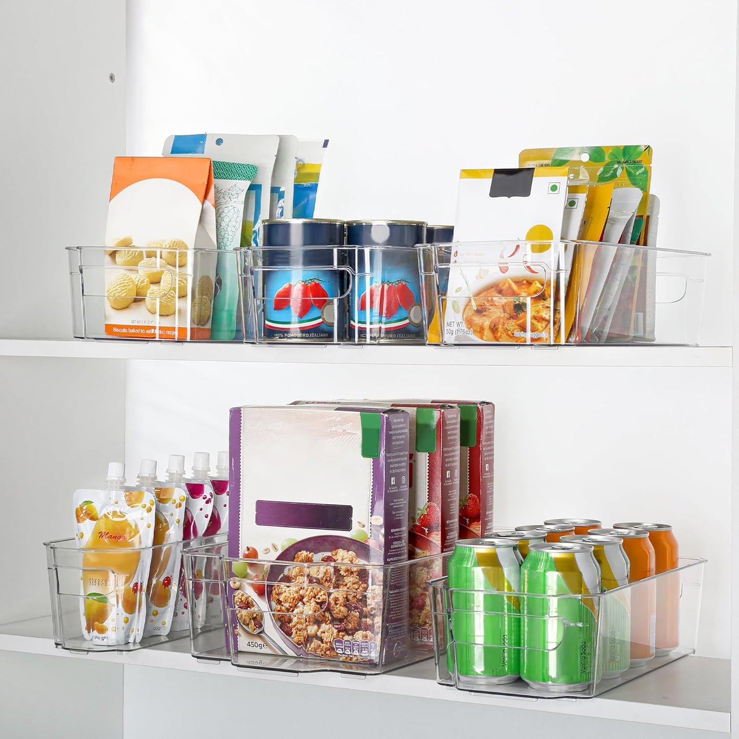 Transparent Storage Boxes for the Fridge (4 Pieces) - CoolOrganize-12.52 inches L x 16.30 inches W x 3.50 inches H-Nora Luxe
