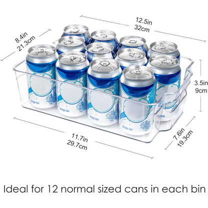 Transparent Storage Boxes for the Fridge (4 Pieces) - CoolOrganize-12.52 inches L x 16.30 inches W x 3.50 inches H-Nora Luxe