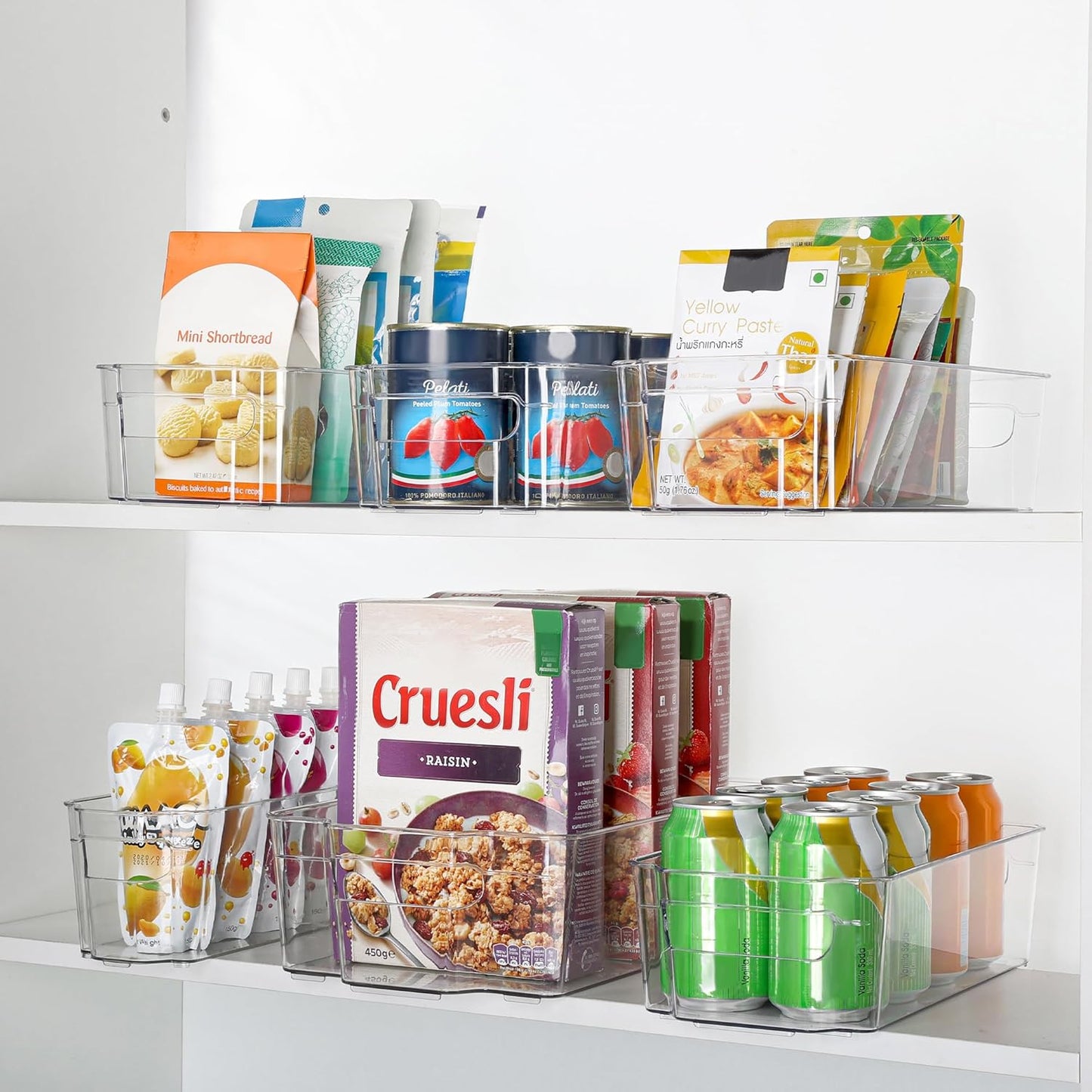 Transparent Storage Boxes for the Fridge (4 Pieces) - CoolOrganize-12.52 inches L x 16.30 inches W x 3.50 inches H-Nora Luxe