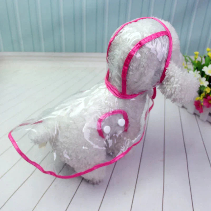 Transparent Waterproof Raincoat for Dogs - DryPaw-Red-XS-Nora Luxe