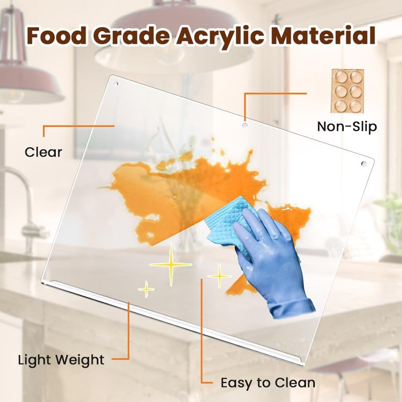 Easy Clean Kitchen Cutting Board with Non Slip Edge