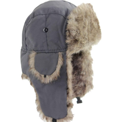 Trapper Winter Hat with Fur Lining - Sasha-Gray-Nora Luxe