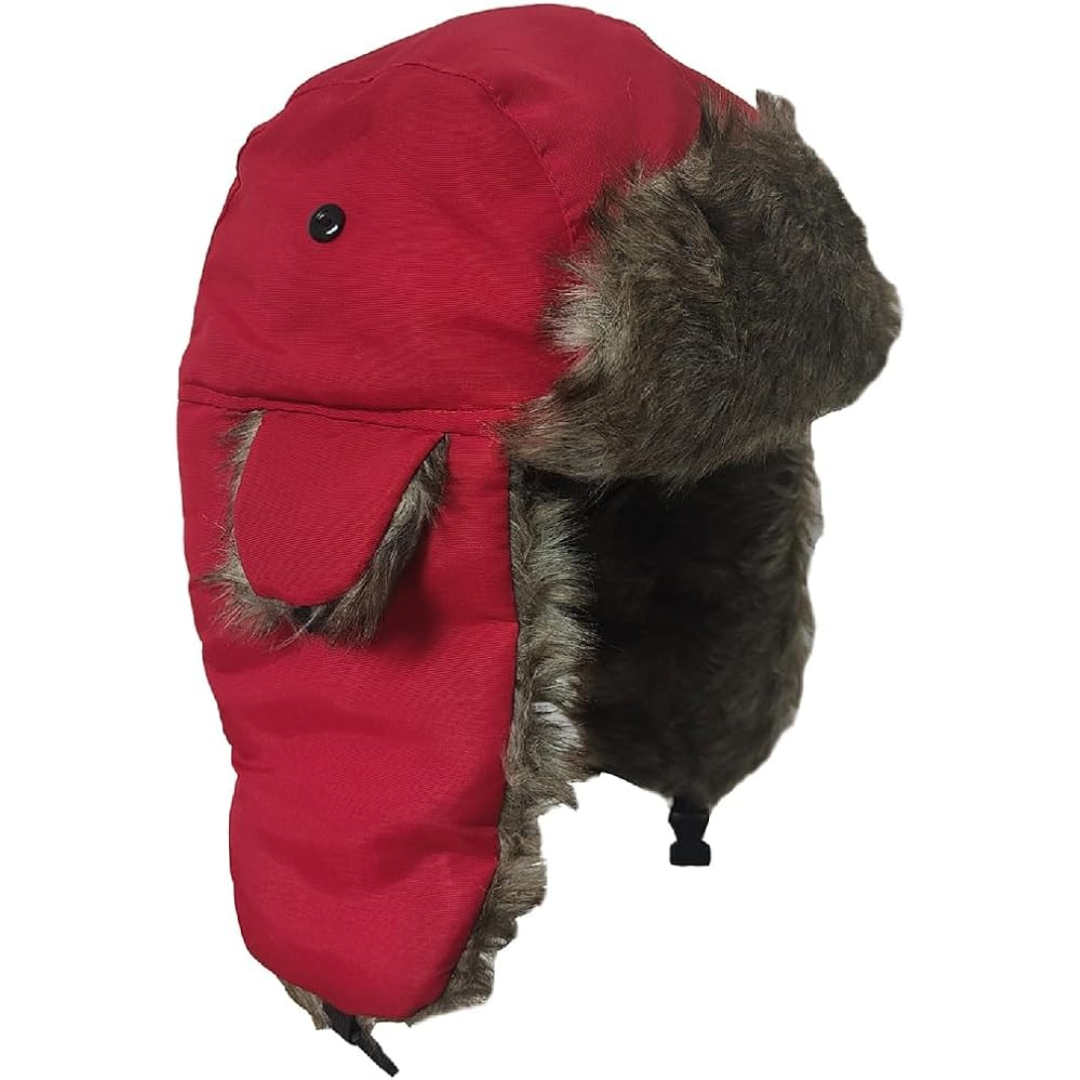 Trapper Winter Hat with Fur Lining - Sasha-Red-Nora Luxe