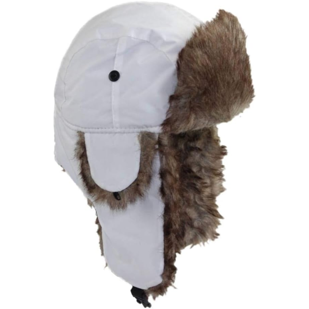 Trapper Winter Hat with Fur Lining - Sasha-White-Nora Luxe