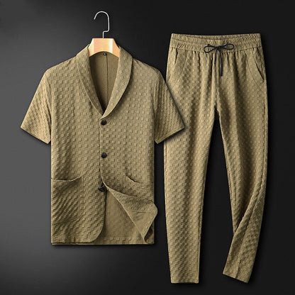 Trendy and comfortable business summer set for men – Timothy-Light green-S-The Livary