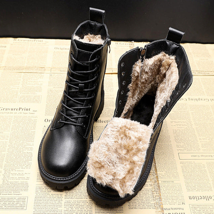 Stylish Women's Black Snow Boots - Pexav