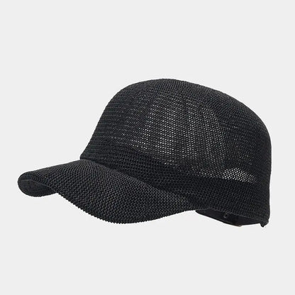 Trendy braided sun hat with wide brim - SunWeave Style-Black-The Livary