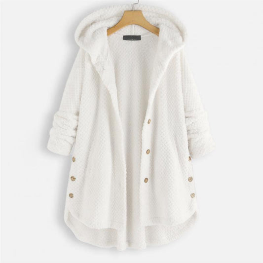 Warm Hooded Fleece Coat for Women - Pexav