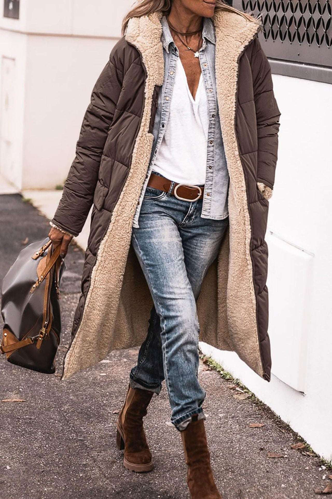 Stylish Reversible Women's Winter Parka Coat - Pexav
