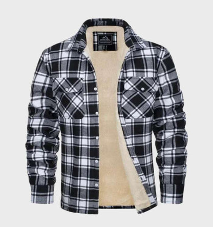 Trendy Flannel Men's Jacket in Vintage Style - Liam-Black-S-Nora Luxe