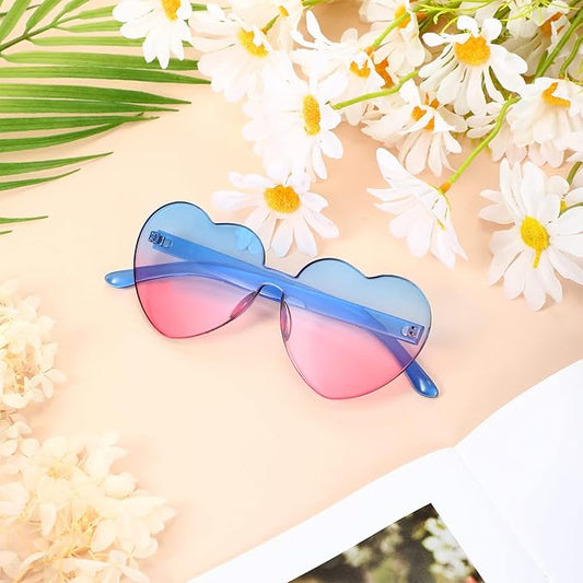 Chic Frameless Heart Shaped Sunglasses - Pexav