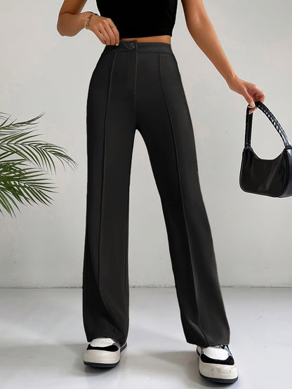 Fashionable High Waisted Flared Women's Pants - Pexav