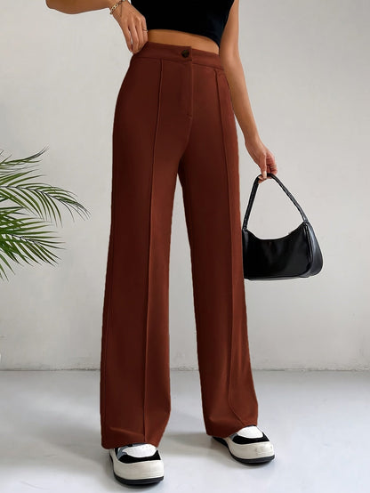 Trendy High Waist Pleated Women's Trousers - Emilia-Gray-S-Nora Luxe