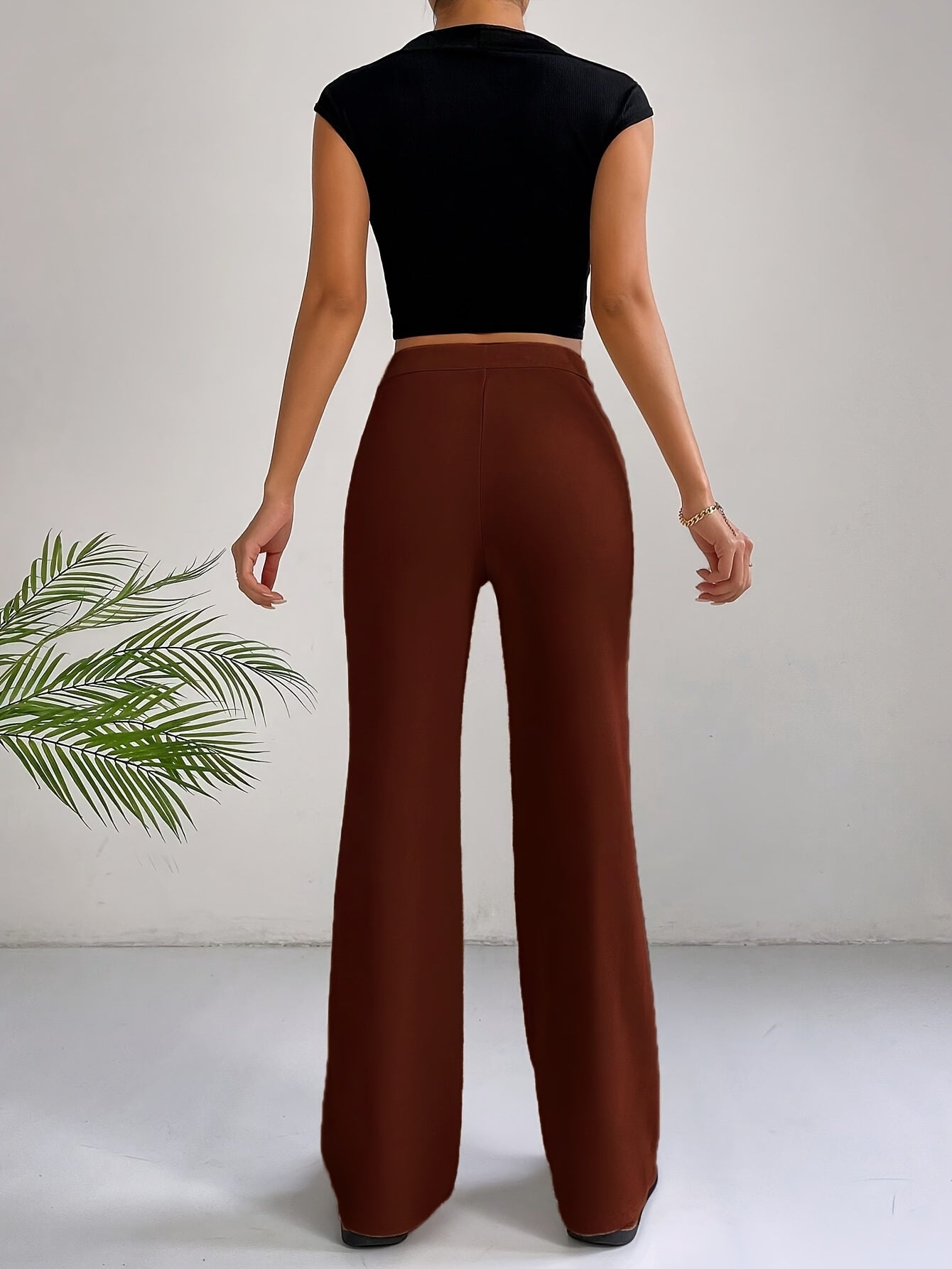 Trendy High Waist Pleated Women's Trousers - Emilia-Gray-S-Nora Luxe
