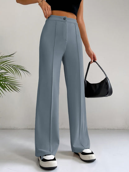Trendy High Waist Pleated Women's Trousers - Emilia-Gray-S-Nora Luxe