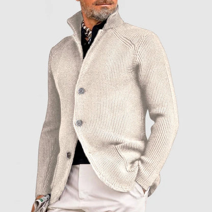 Trendy Knitted Men's Gilet with Pockets - Oscar-Dark Blue-S-Nora Luxe
