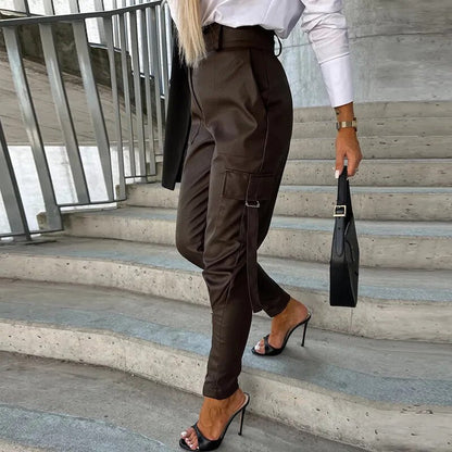 Trendy Ladies Leather Trousers - Sophie-Black-S-Nora Luxe