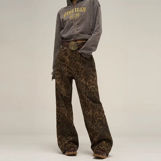 Fashionable Animal Print Women's Jeans - Pexav