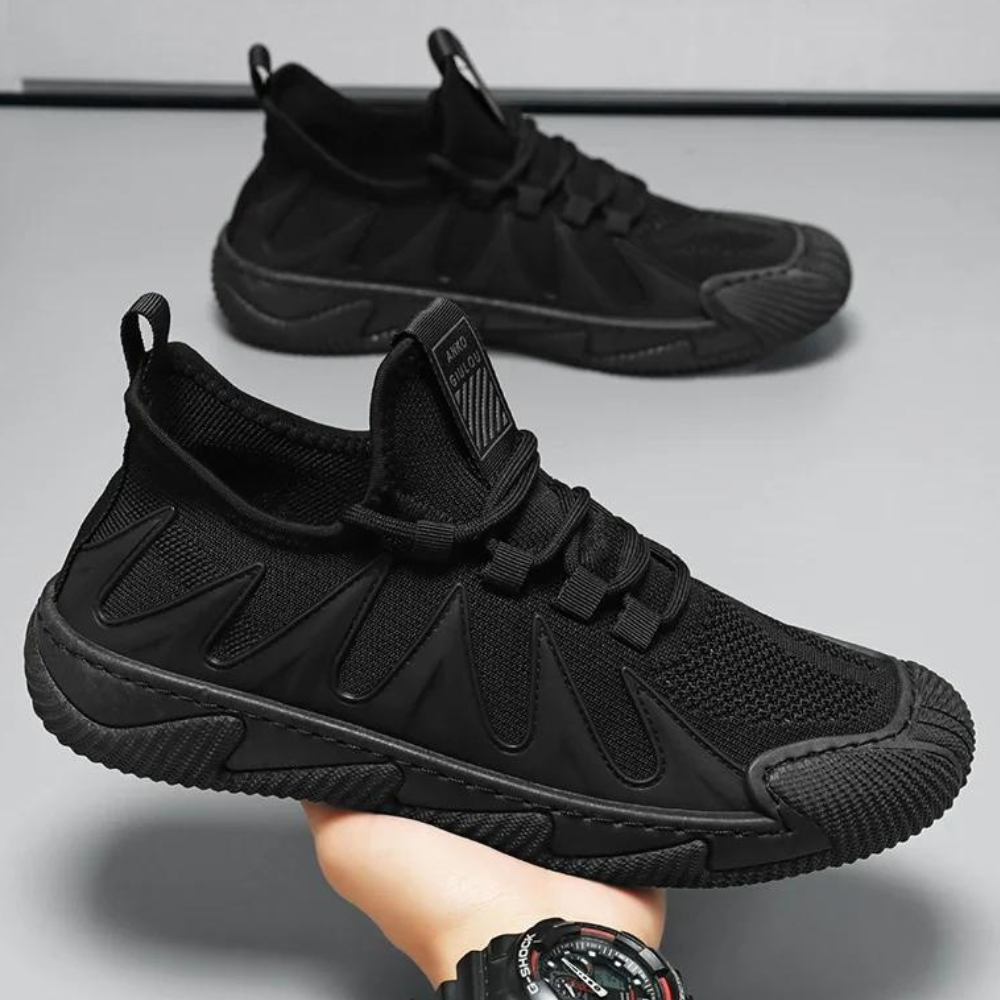 Comfortable Black Athletic Men's Running Shoes - Pexav