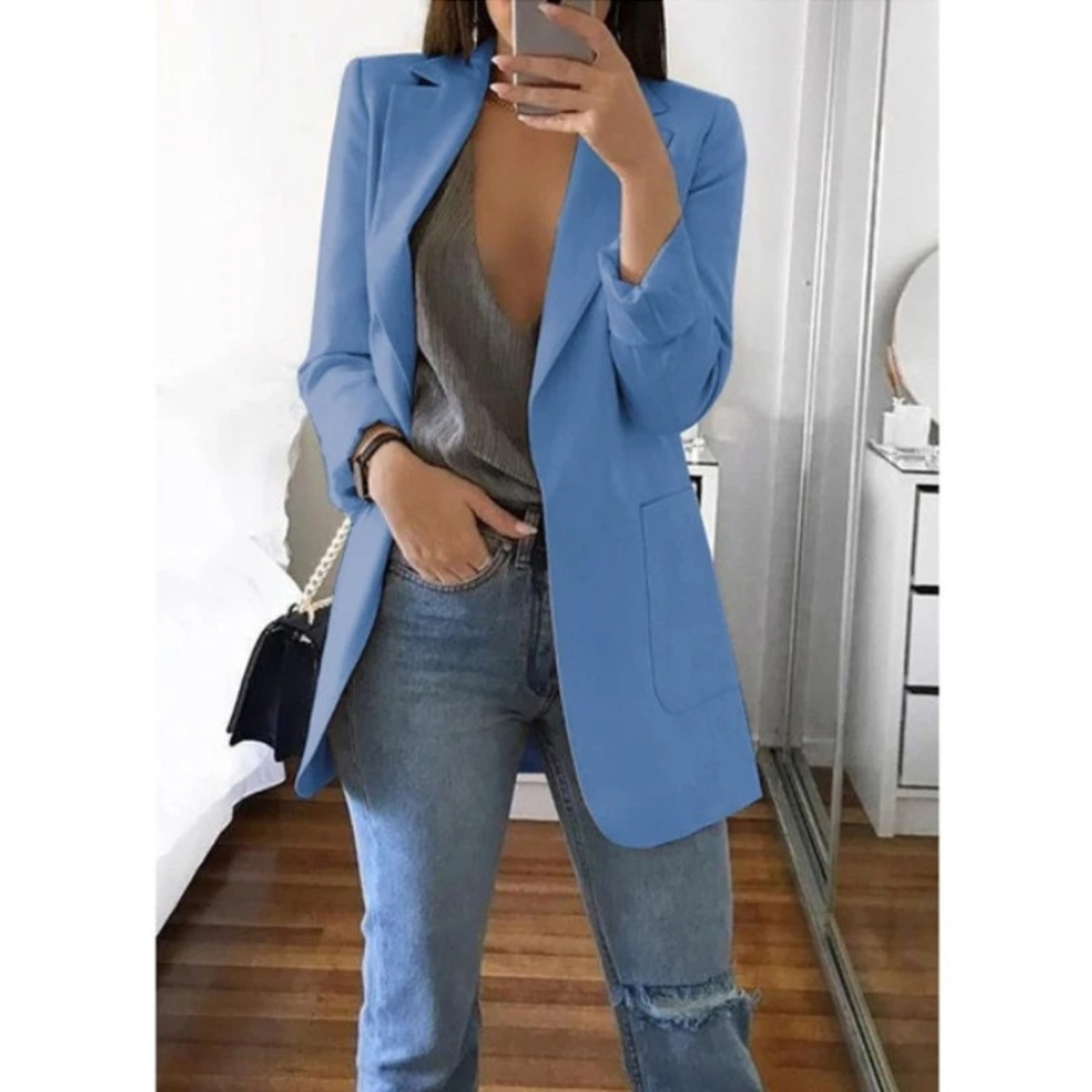 Stylish Women's Long Jacket Valentina - Pexav