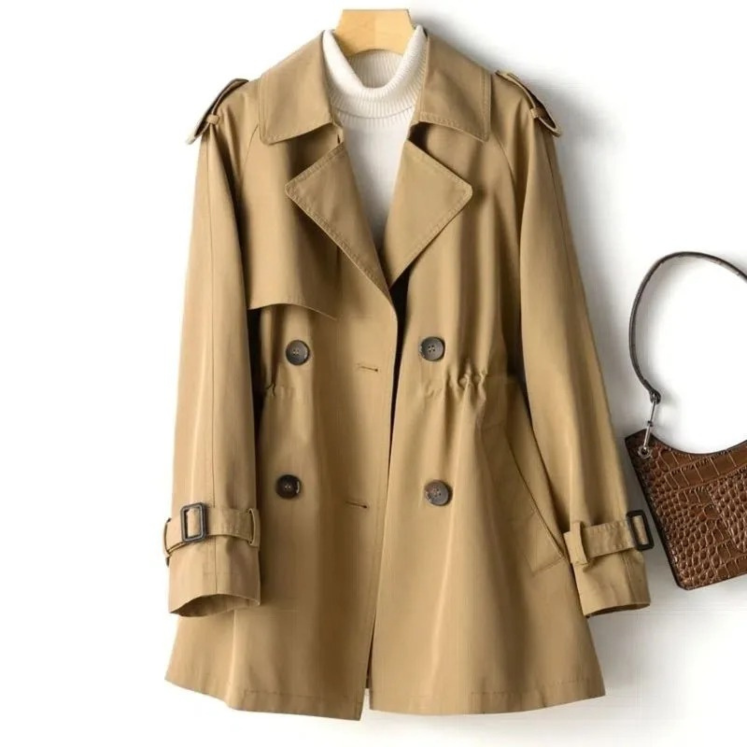 Trendy Long Women's Trench Coat - Mila-Brown-M-Nora Luxe