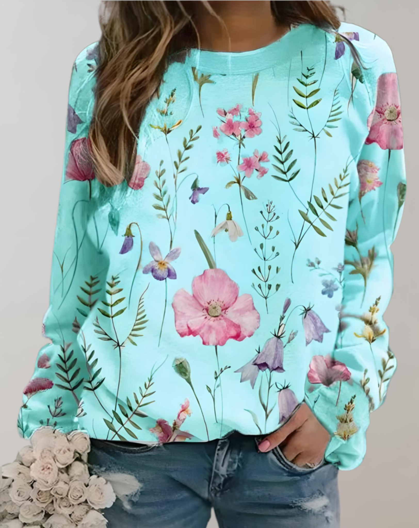 Trendy Luxurious Ladies' Sweater - Isabella-Light Blue-S-Nora Luxe