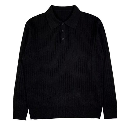 Trendy Men's Autumn Polo Sweater - Oliver-Black-S-Nora Luxe