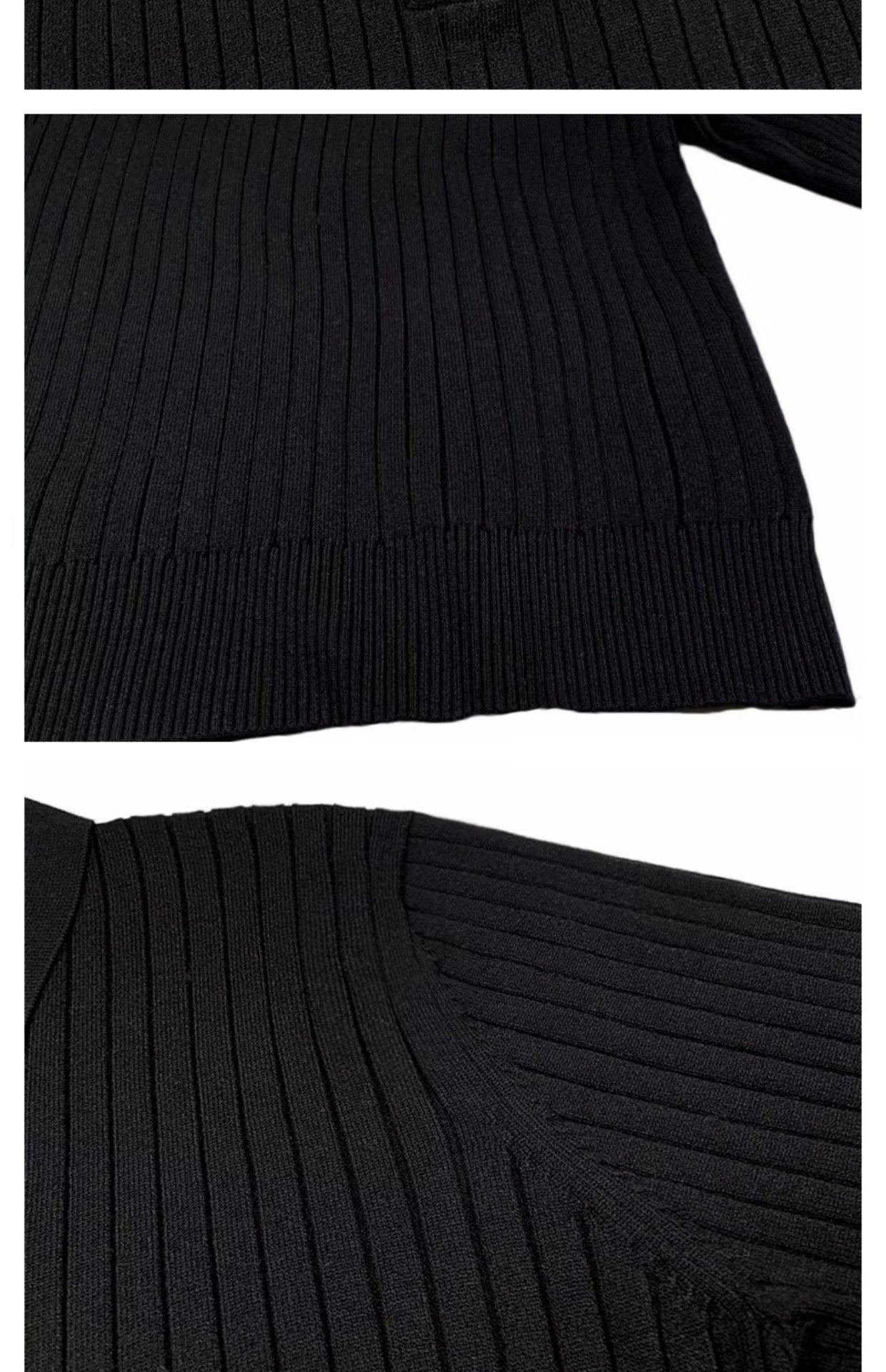 Trendy Men's Autumn Polo Sweater - Oliver-Black-S-Nora Luxe