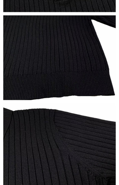 Trendy Men's Autumn Polo Sweater - Oliver-Black-S-Nora Luxe