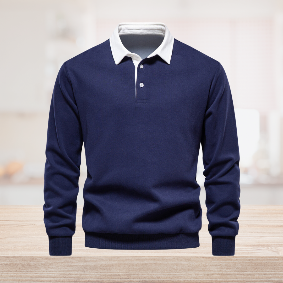 Classic Mens Polo Sweatshirt - Pexav
