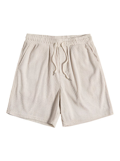 Trendy men's summer set with striped design - Beach Style-Beige-The Livary