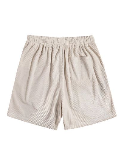 Trendy men's summer set with striped design - Beach Style-Beige-The Livary