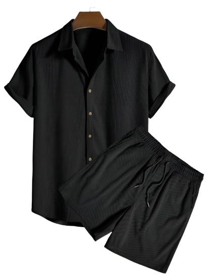 Stylish Summer Set for Men - Classic Stripe Design - Pexav