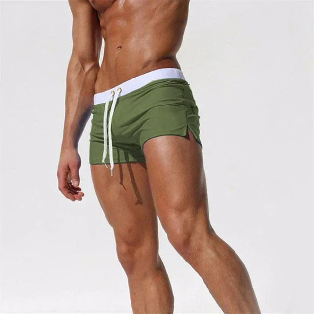 Trendy men's swim shorts with quick-drying material and comfortable fit - Arlan-White-S-The Livary