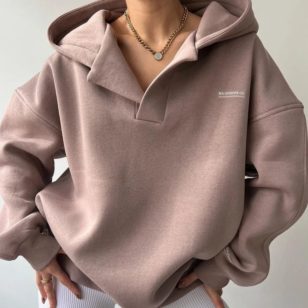 Fashionable Women's Large Hooded Sweatshirt - Pexav