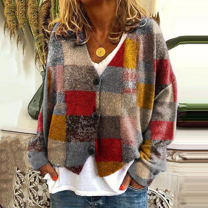 Trendy Patchwork Women's Waistcoat with Buttons - Elise-Style 2-S-Nora Luxe